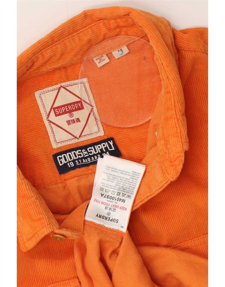 Superdry Herre Corduroy-skjorte Medium Orange Bomuld