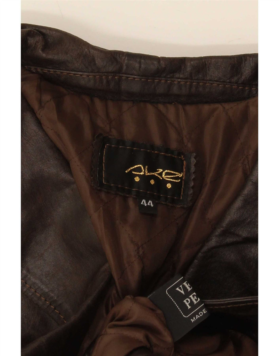 Vintage dame 1 knap læder blazerjakke IT 44 Medium Brun