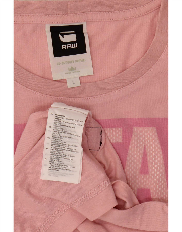 G-Star Herre Grafisk T-Shirt Top Stor Pink Bomuld