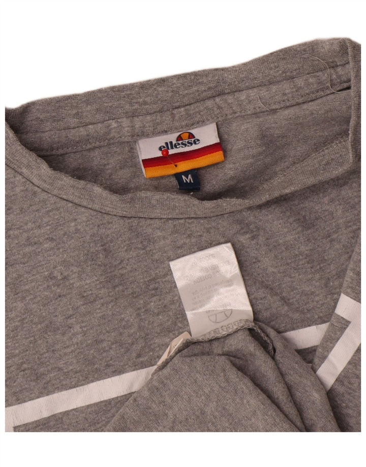 Ellesse Herre Grafisk T-Shirt Top Medium Grå Bomuld