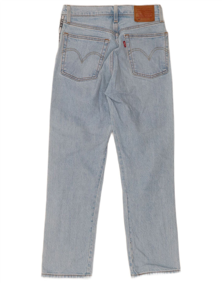 LEVI'S Womens 501 grafiske lige jeans W24 L26 blå bomuld