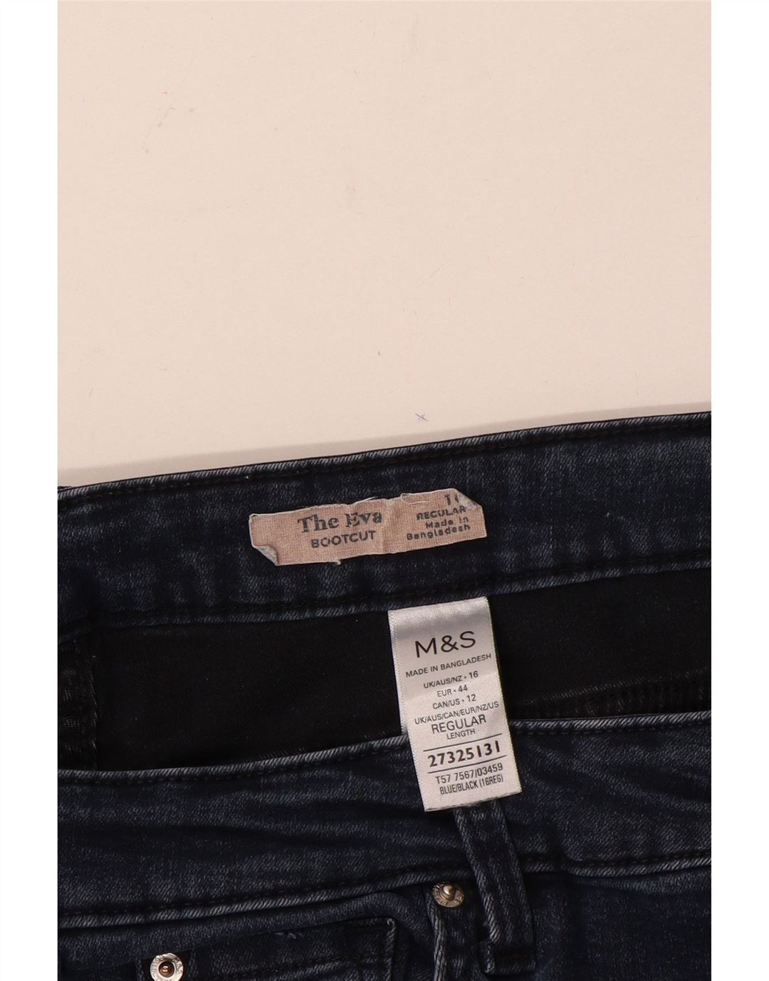 Marks & Spencer Dame Regular Fit Bootcut Jeans UK 16 Large W34 L28 Blue