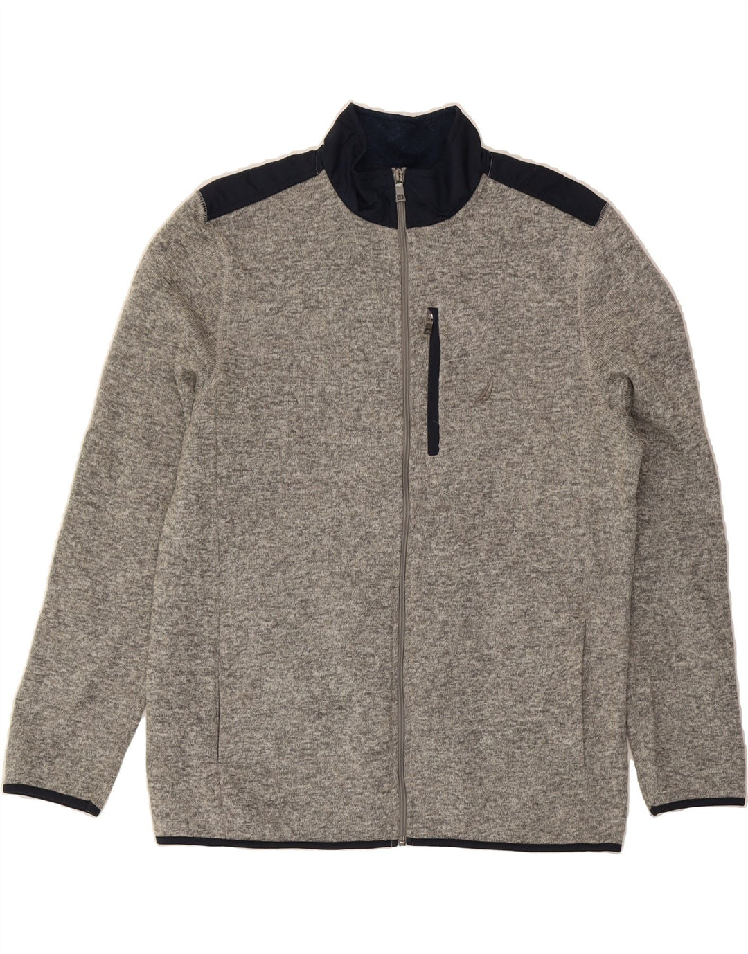 NAUTICA Mens Tracksuit Top Jacket XL Grey Colourblock Polyester Vintage Nautica and Second-Hand Nautica from Messina Hembry 