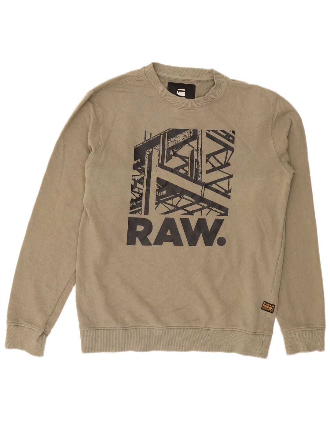 G-Star Herre Grafisk Sweatshirt Jumper Medium Khaki Bomuld