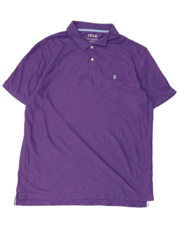 IZOD Poloshirt til mænd XL Lilla bomuld