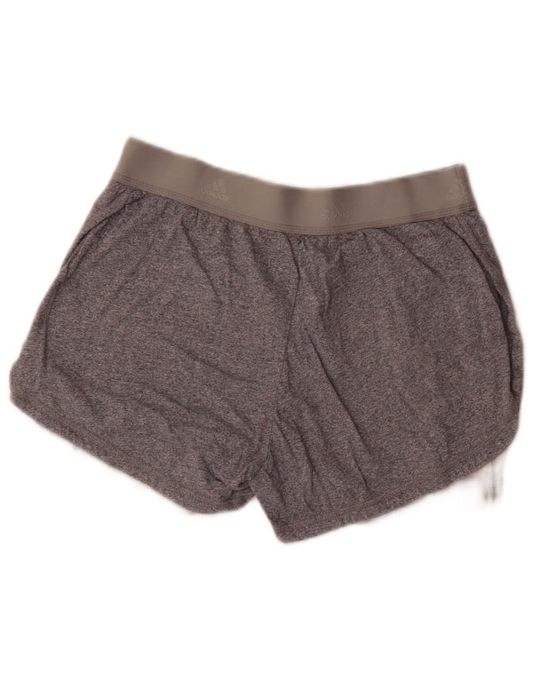 Adidas Womens Climalite Graphic Sports Shorts UK 8/10 Small Grey