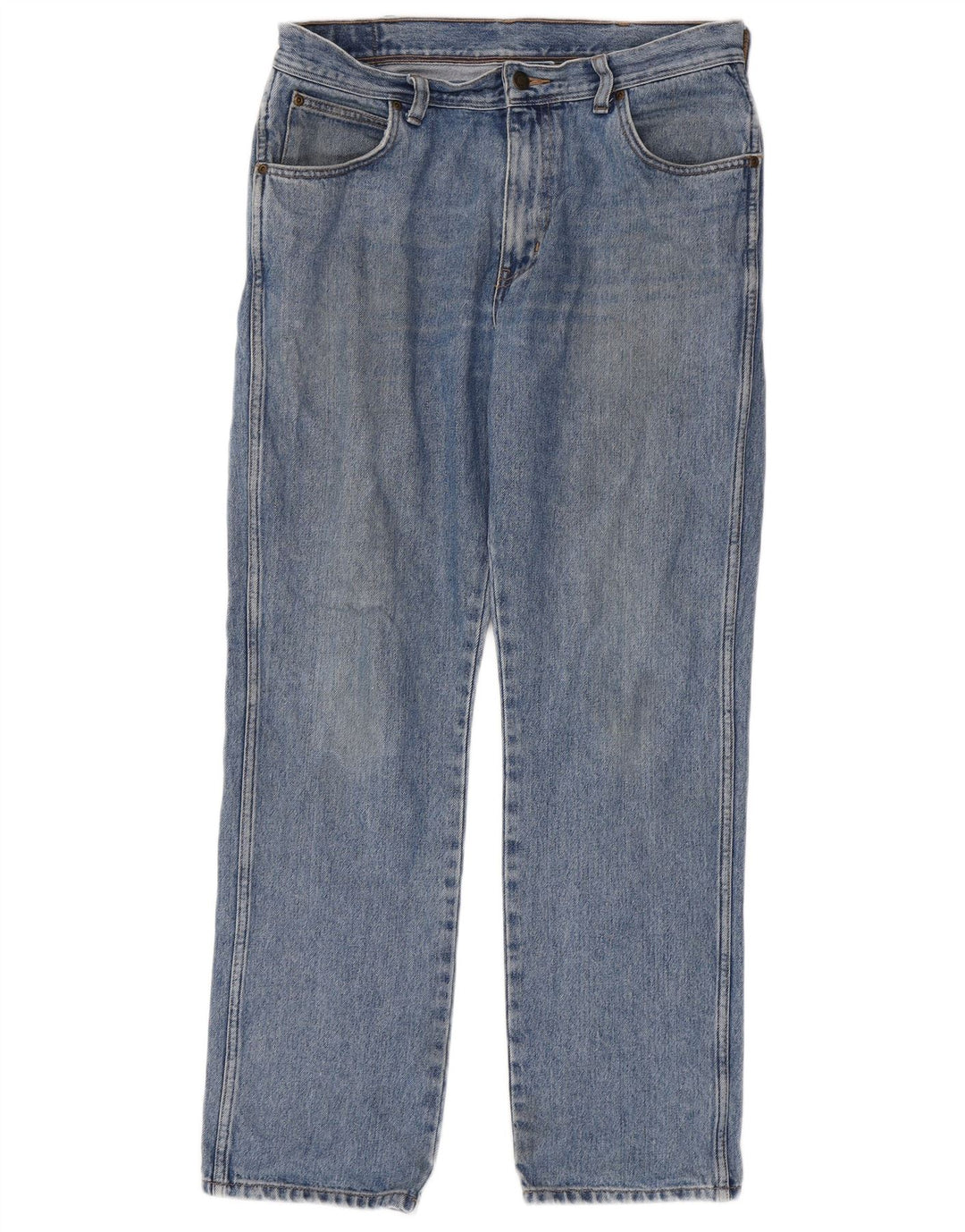Wrangler Herre Regular Fit Straight Jeans W34 L32 Blå Bomuld