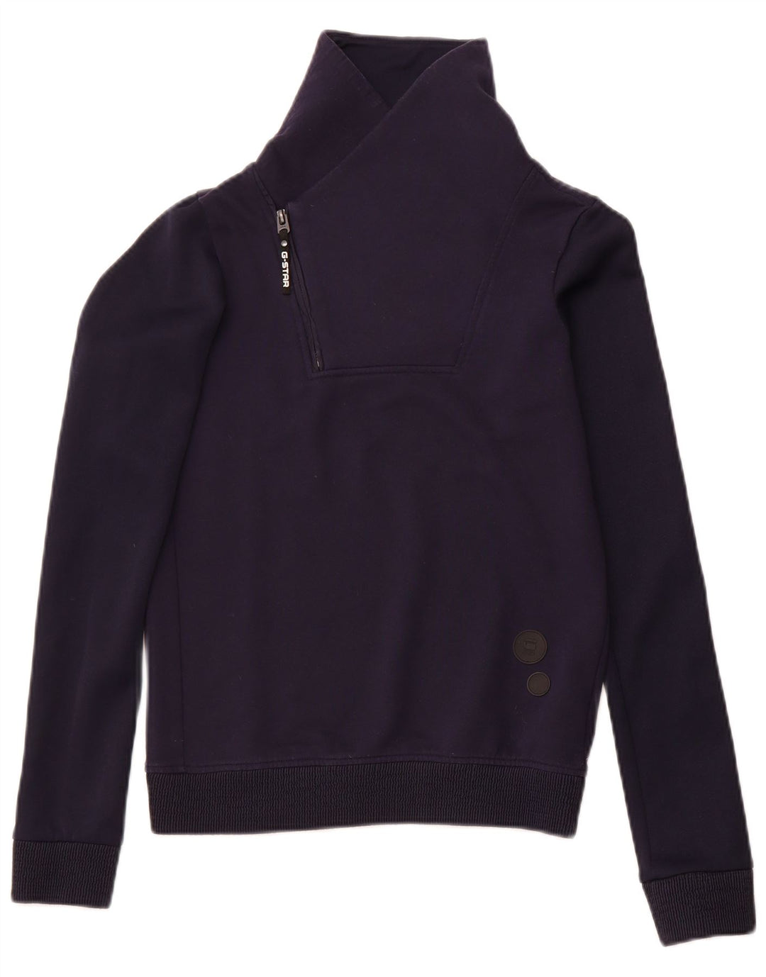G-Star Dame Slim Fit Zip Neck Sweatshirt Jumper lille marineblå bomuld