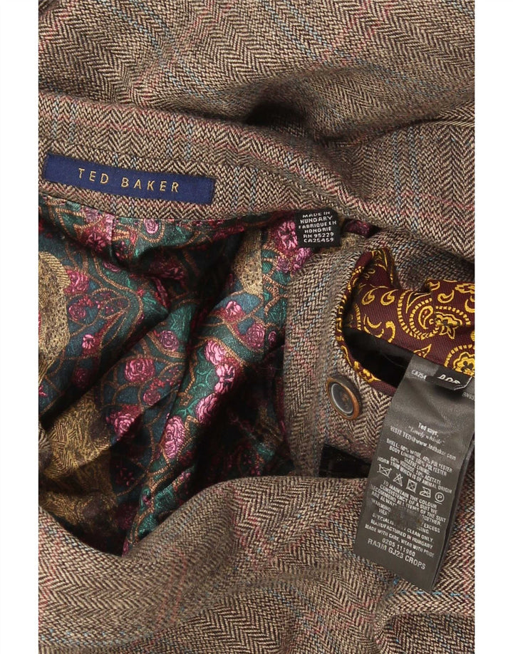 Ted Baker Herre Regular Fit Blazer Jacket UK 40 Large Brown Sildeben