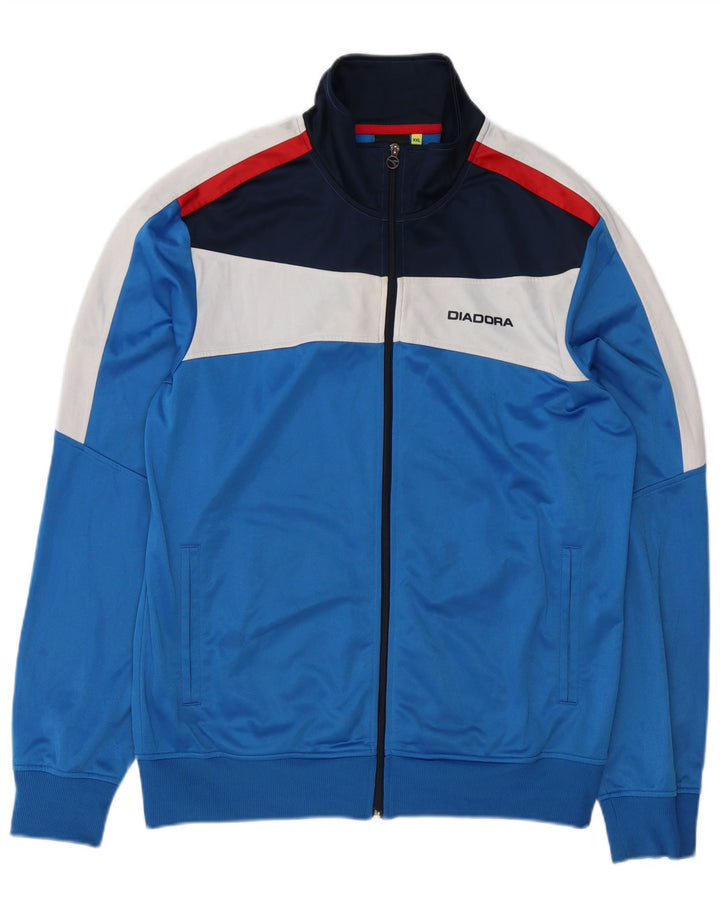 Diadora Træningsdragt til mænd Topjakke 2XL Blå Colourblock Polyester