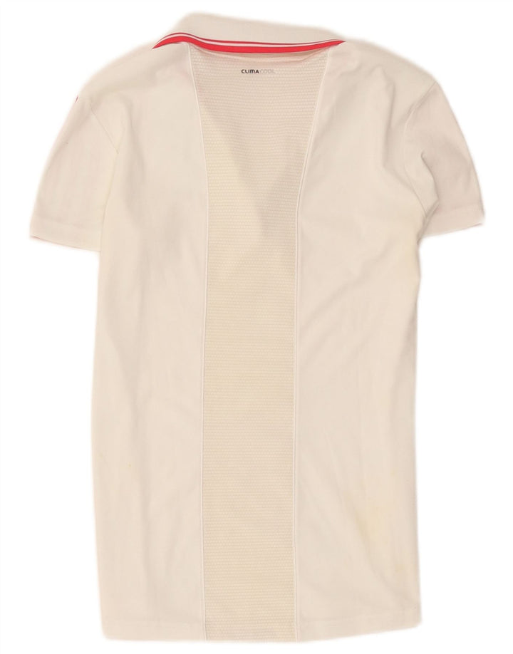 Adidas Dame Climacool Polo Shirt UK 14 Medium White Polyester