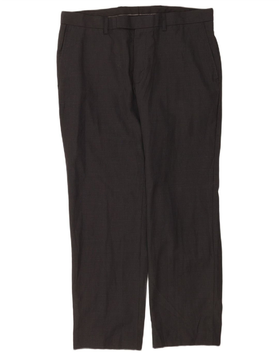 Marks & Spencer Herre Regular Fit Casual Bukser W34 L29 Gråstribet uld