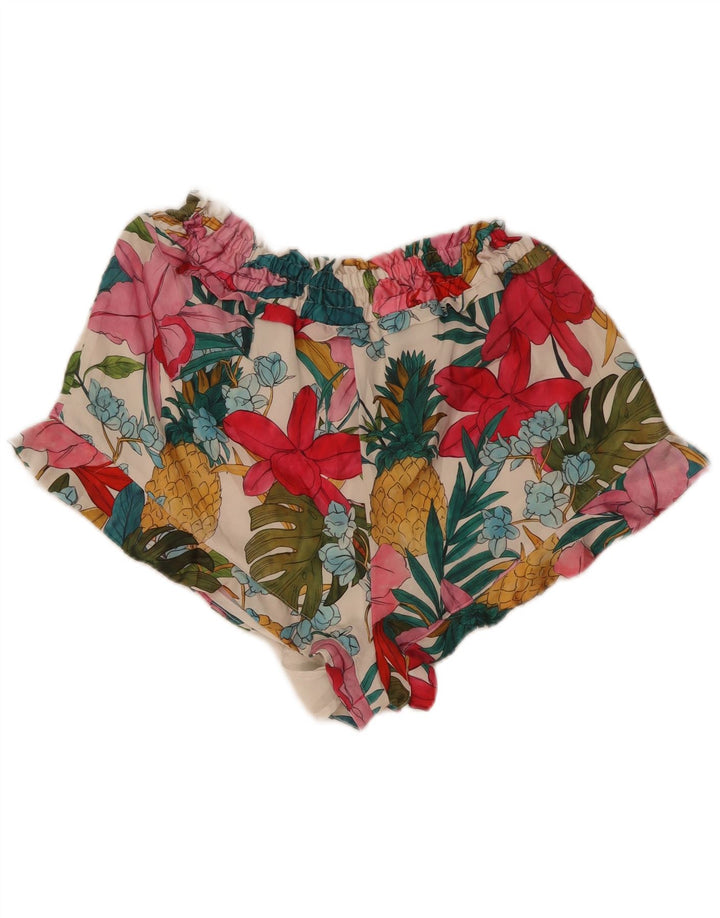 Zara Womens Shorts Large W32 Flerfarvet blomstret polyester