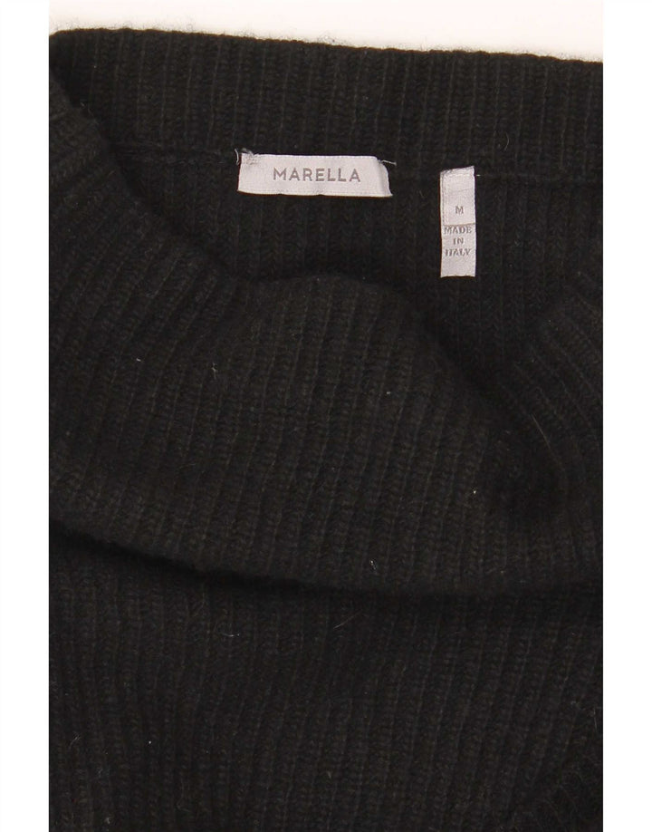 Marella Dame Boat Neck Jumper Sweater UK 12 Medium Black