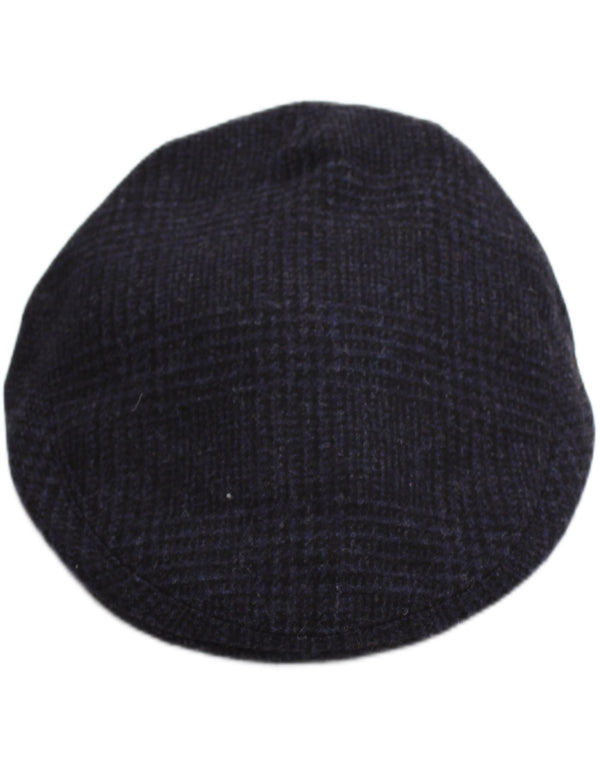 Roderick Charles Herre Flat Cap XL Marineblå Ternet Uld Classic