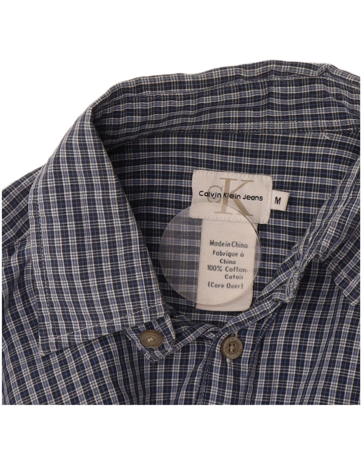 Calvin Klein herreskjorte mellemblå ternet bomuld