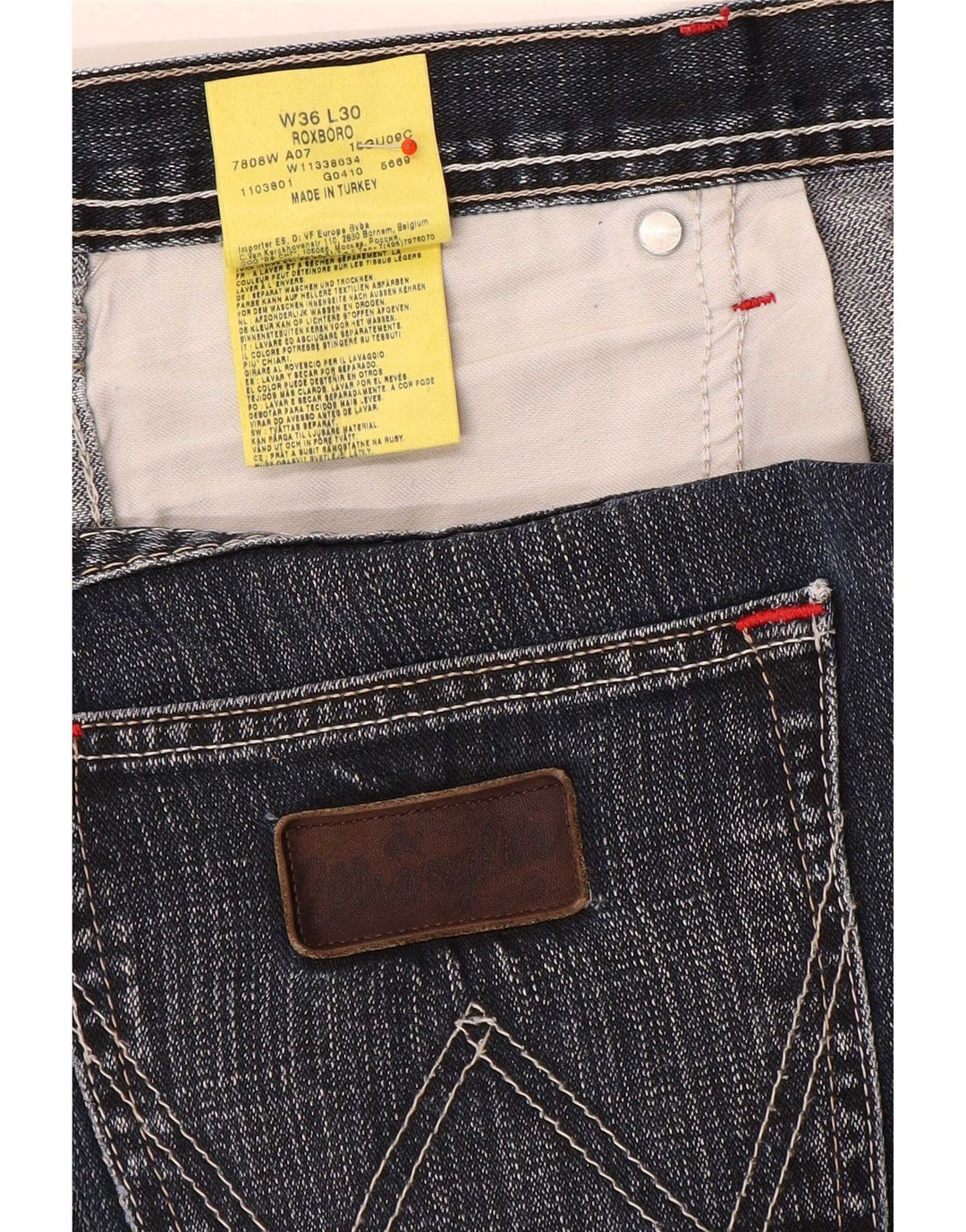 Wrangler Herre Roxboro Straight Jeans W36 L30 Blå Bomuld