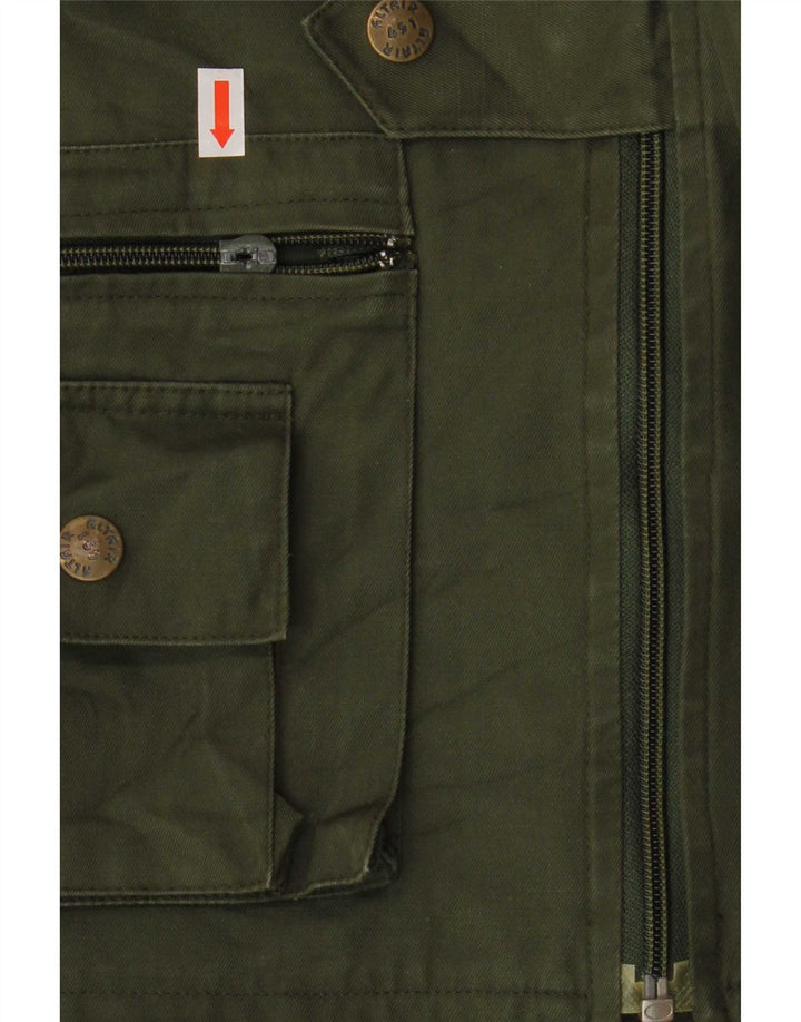 Vintage Herre Utility Gilet IT 52 XL Grøn Bomuld