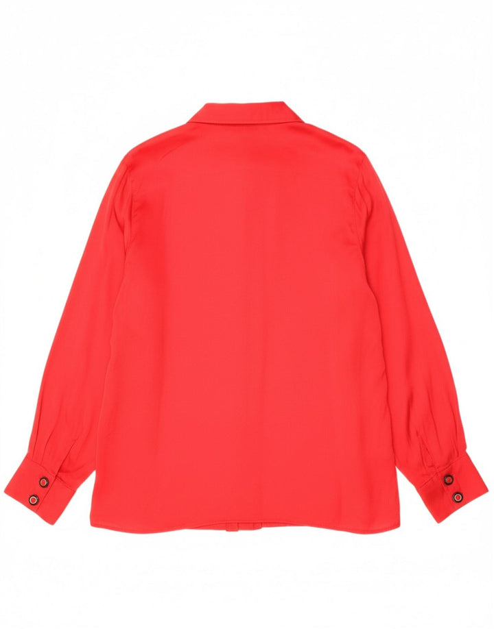 VINTAGE Womens Shirt Blouse UK 18 XL Red Acetate