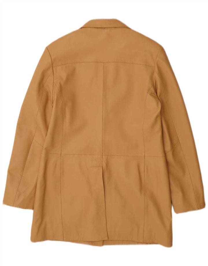 Vintage læderfrakke til kvinder UK 14 Stort beige læder