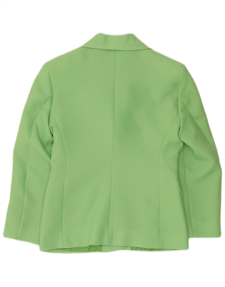 Mirella Mori Dame 3 Button Blazer Jacket UK 14 Medium Green Bomuld