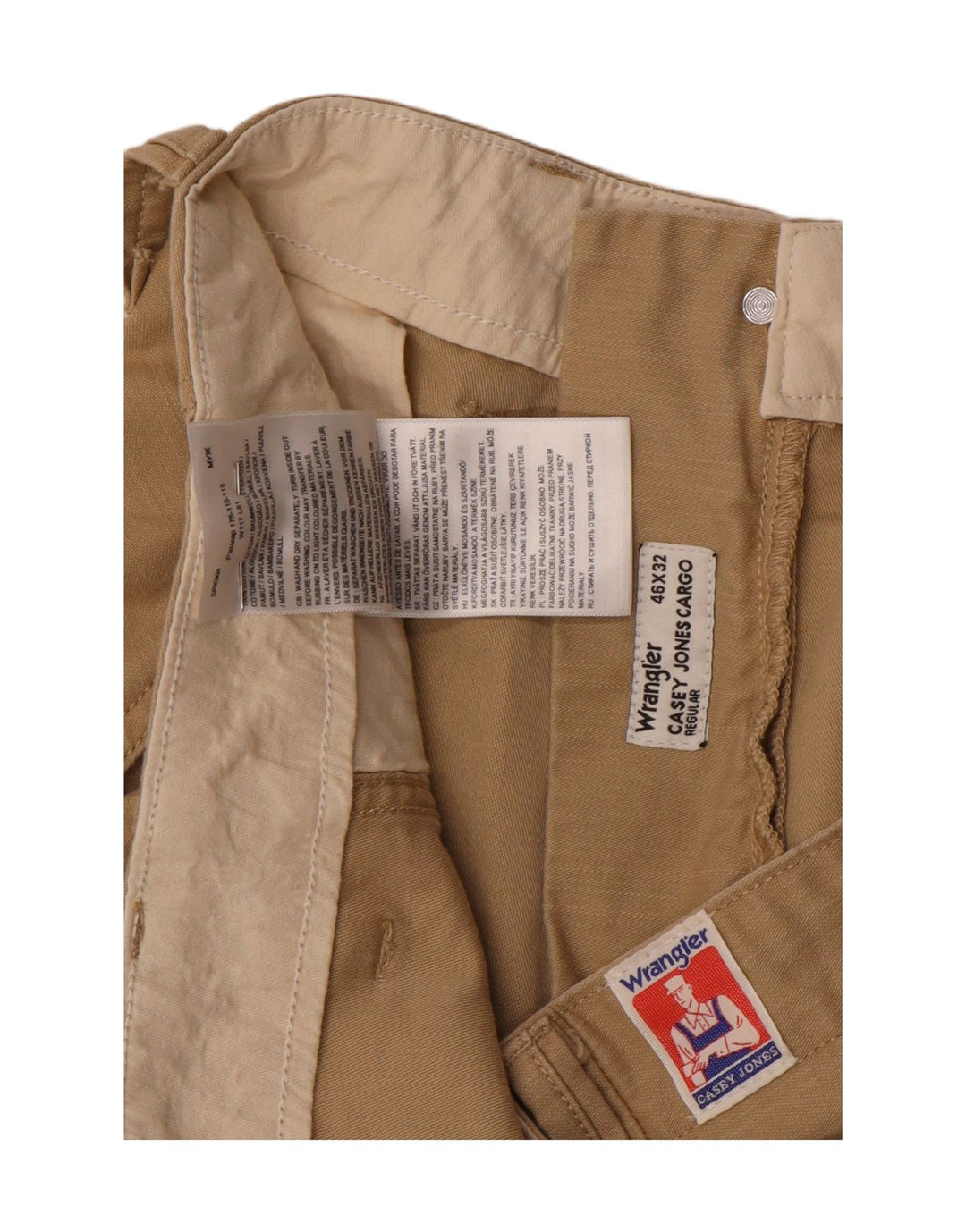 WRANGLER Herre Casey Regular Slim Cargo Bukser W46 L23 Beige Bomuld