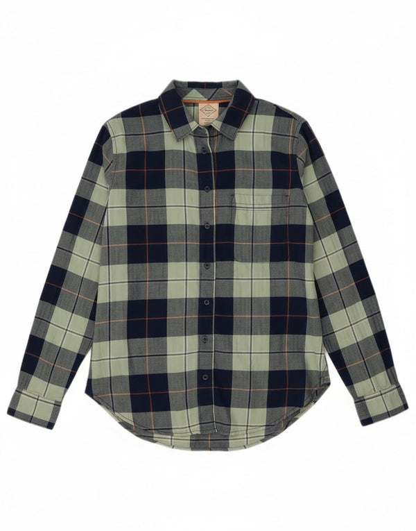 St John's Bay Klassisk flannelskjorte til kvinder, UK 6 XS marineblå ternet bomuld