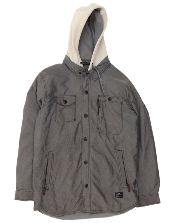 Nike Mens Hooded Windbreaker Jacket UK 36 Small Grey Colourblock Polyester