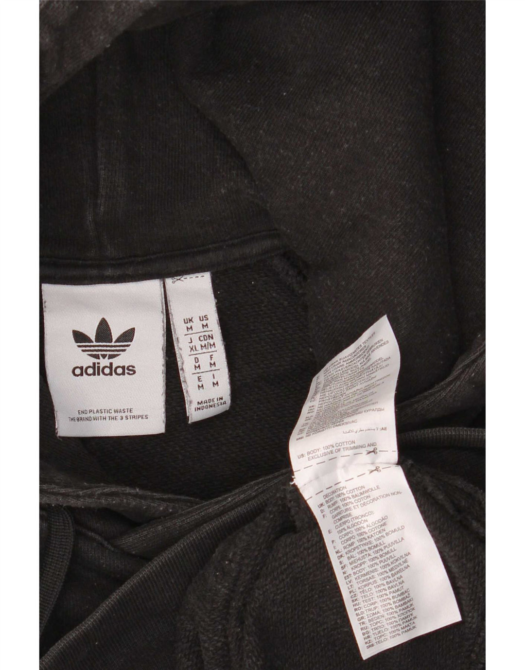 Adidas Herre hættetrøje Jumper Medium Sort Bomuld