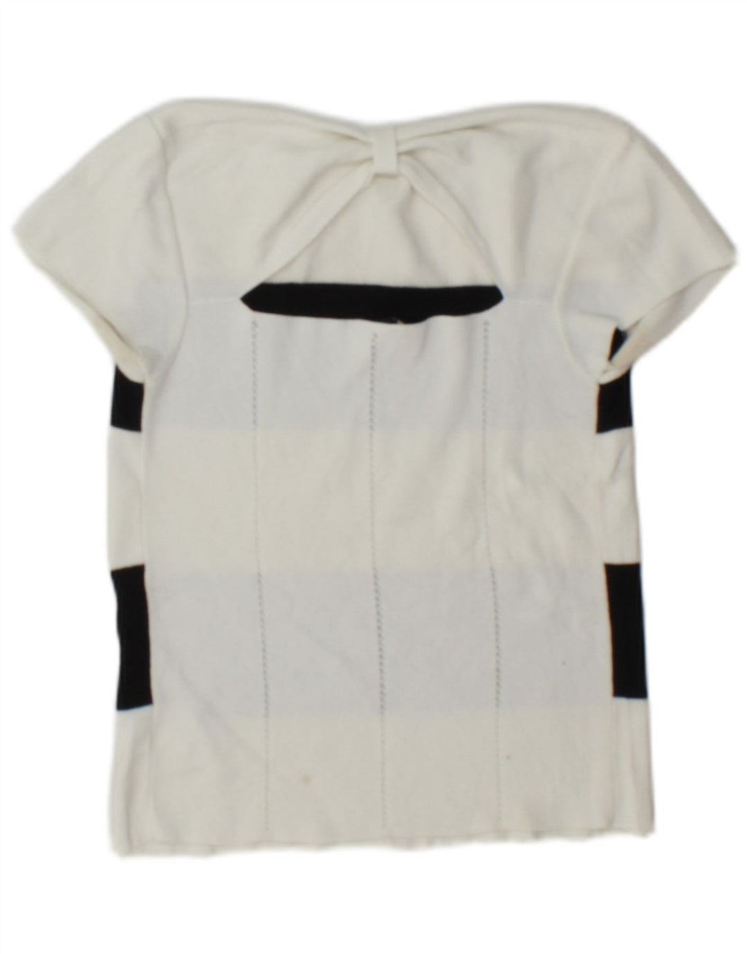 Emporio Armani Dame Crop Off Shoulder Top IT 42 Mellem hvid stribet