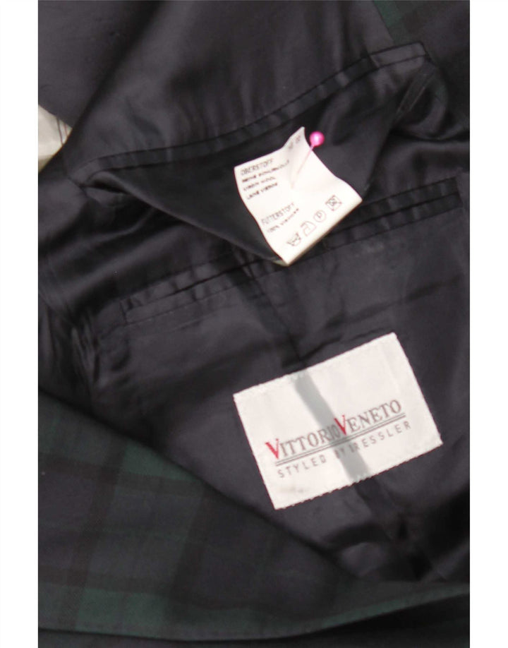 Vittorio Veneto Dame Blazer Jacket UK 18 XL Navy Blue Check