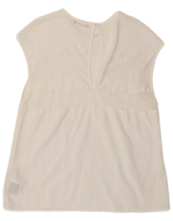 Guess Damebluse Top UK 12 Medium White Polyester