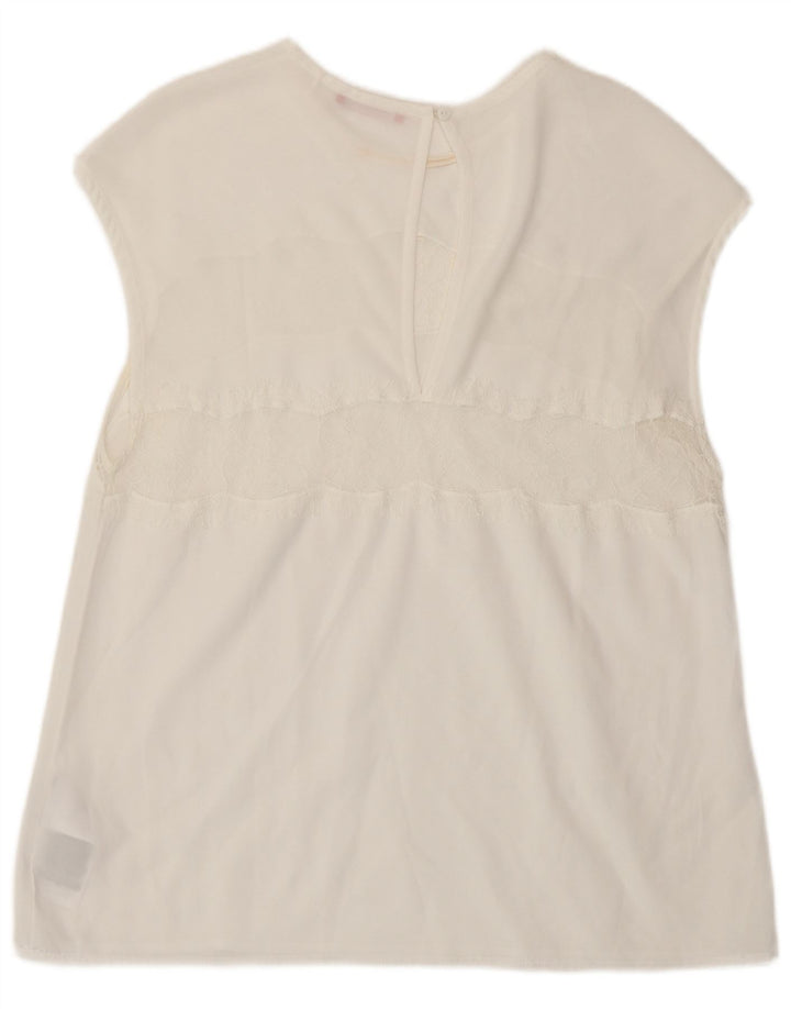 Guess Damebluse Top UK 12 Medium White Polyester