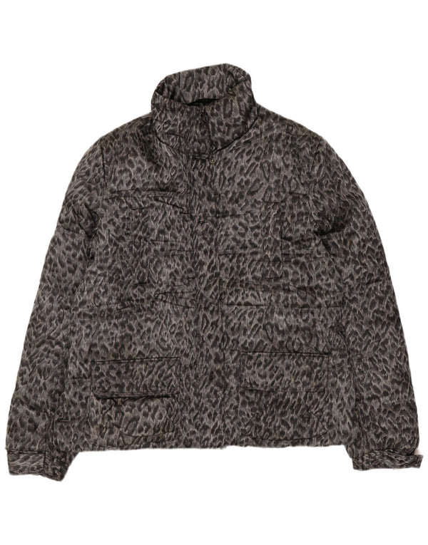 Zara Polstret Damejakke UK 18 XL Grå Animal Print Polyester