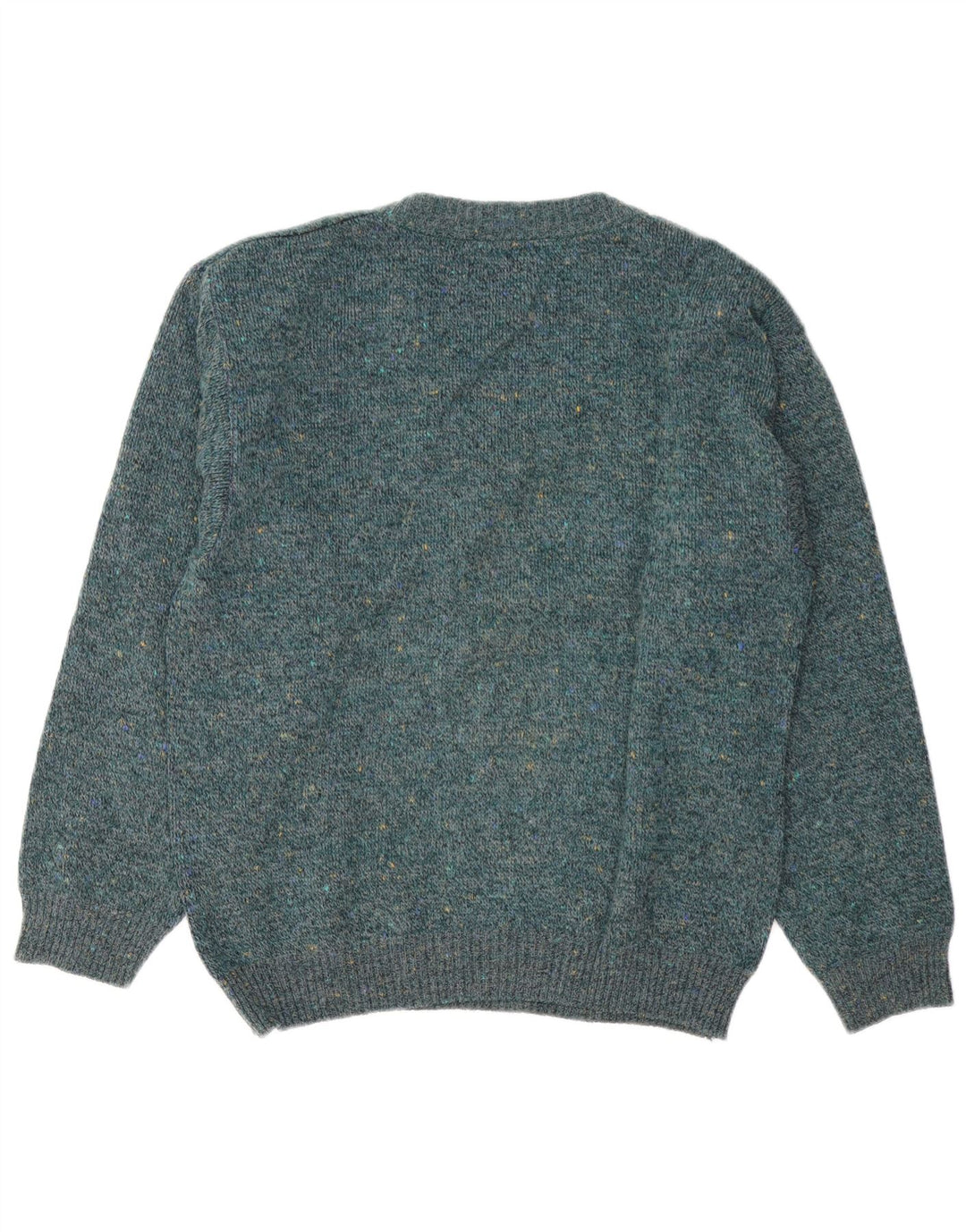 Vintage herre V-hals sweater stor grøn geometrisk