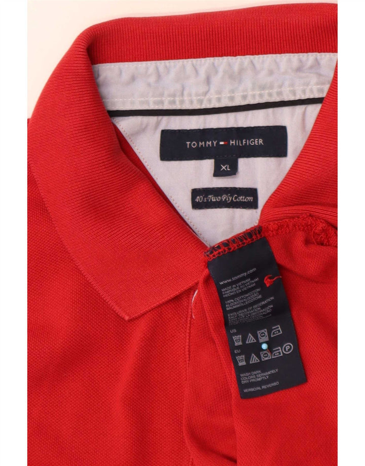 Tommy Hilfiger Herre Polo Shirt XL Rød Bomuld