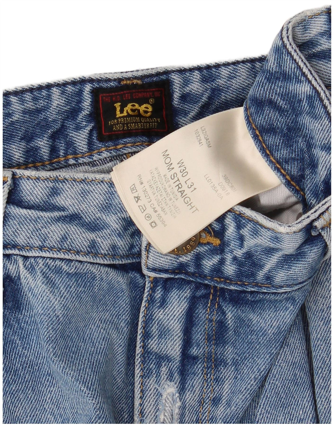 Lee Herre Mom Straight Jeans W30 L31 Blå Bomuld