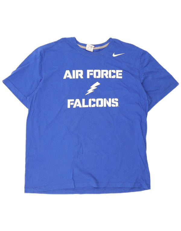 Nike Herre Air Force Falcons Regular Fit grafisk T-shirt top 2XL blå bomuld