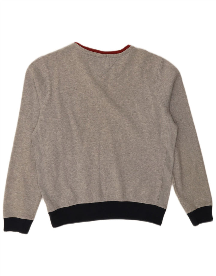 Tommy Hilfiger Dame Grafisk Sweatshirt Jumper UK 10 Lille Grå