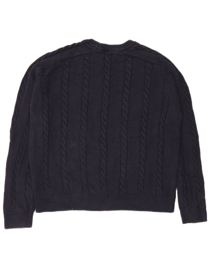 Zara Herre sweater med rund hals, lille marineblå bomuld