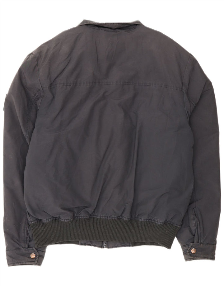 Refrigue Herre Bomber Jacket UK 42 XL Navy Blue Cotton