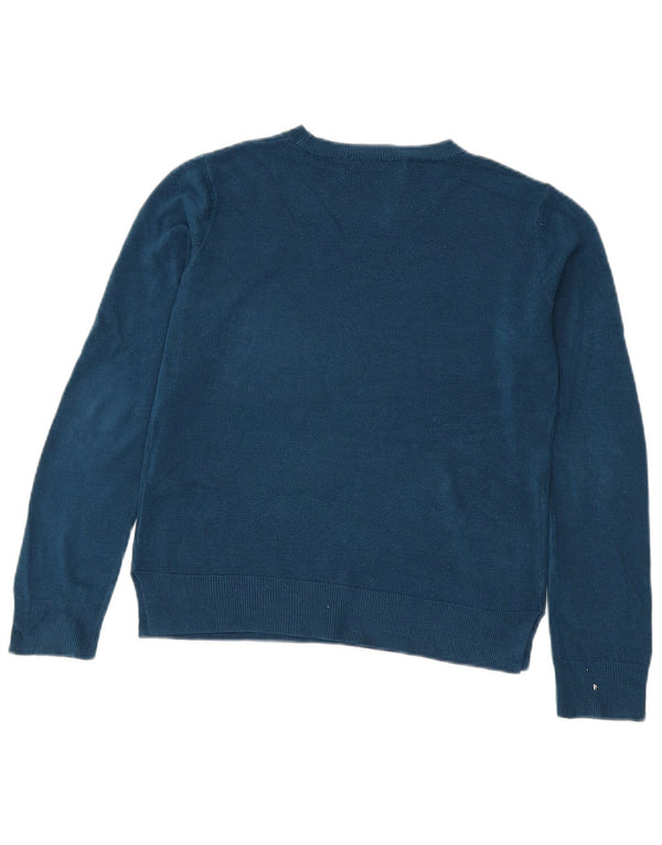 Marks & Spencer Dame Boat Neck Jumper Sweater UK 8 Small Blue Acryl