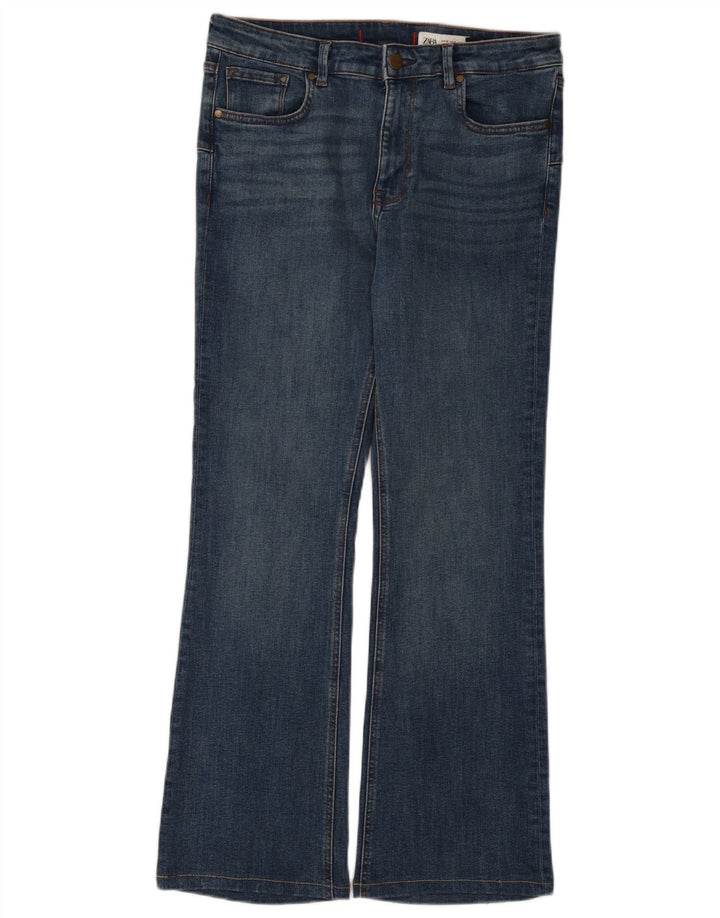 Zara Dame Bootcut Jeans EU 42 Large W32 L29 Blå Bomuld