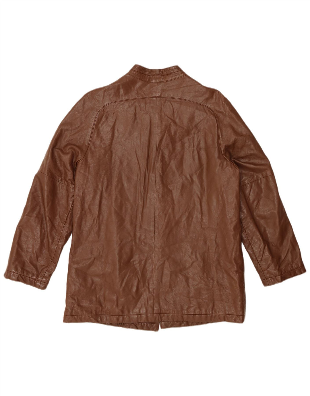 VINTAGE Womens Leather Jacket UK 12 Medium Brown