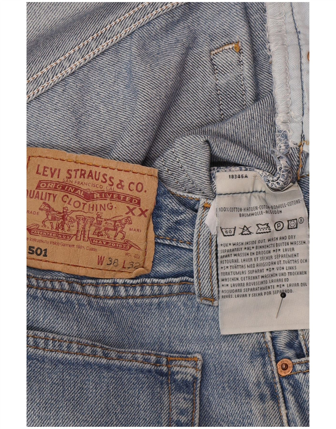 Levi's Straight Jeans til mænd W38 L32 blå bomuld
