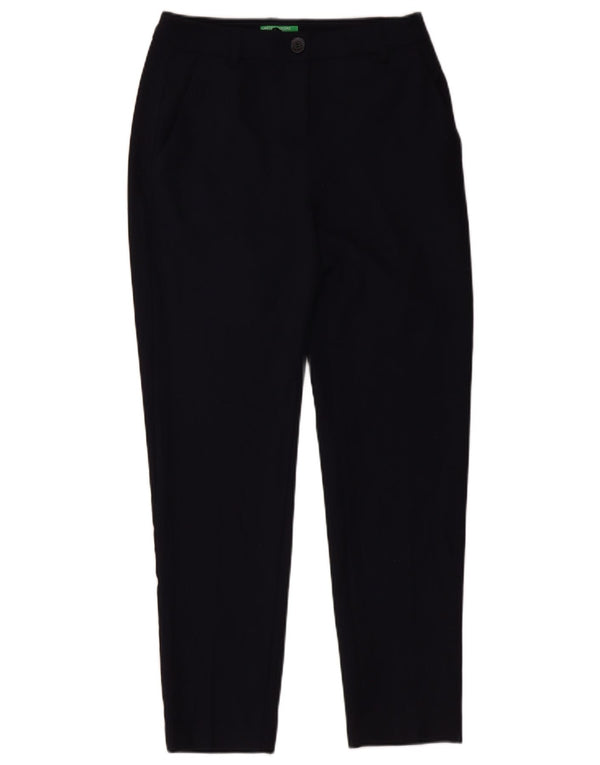 Benetton Dame Slim Suit Bukser IT 38 XS W28 L26 Marineblå Polyester