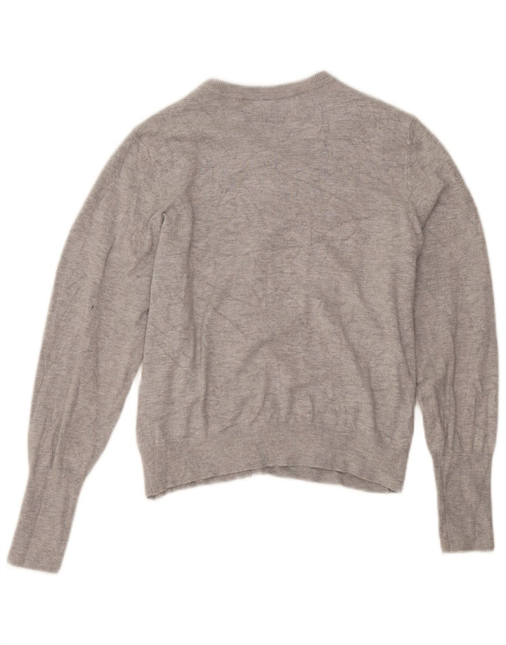 Marks & Spencer Dame Crop Cardigan Sweater UK 14 Medium Grey Flecked