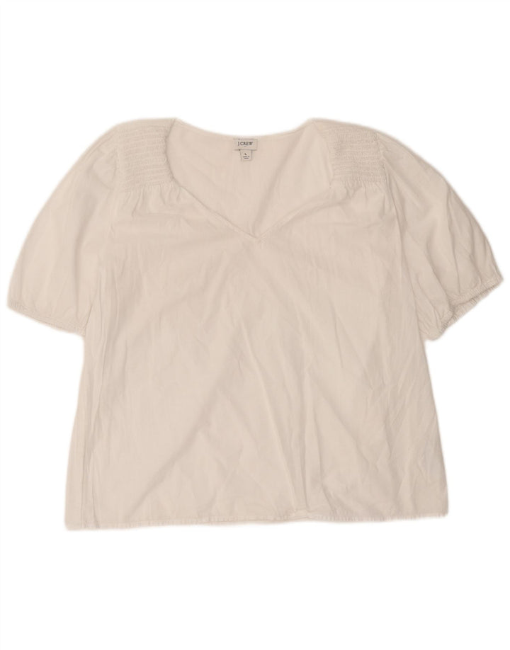 J. Crew Damebluse Top UK 16 Stor Hvid Bomuld