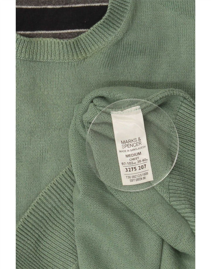Marks & Spencer Herre Blue Harbor Crew Neck sweater mellemgrøn
