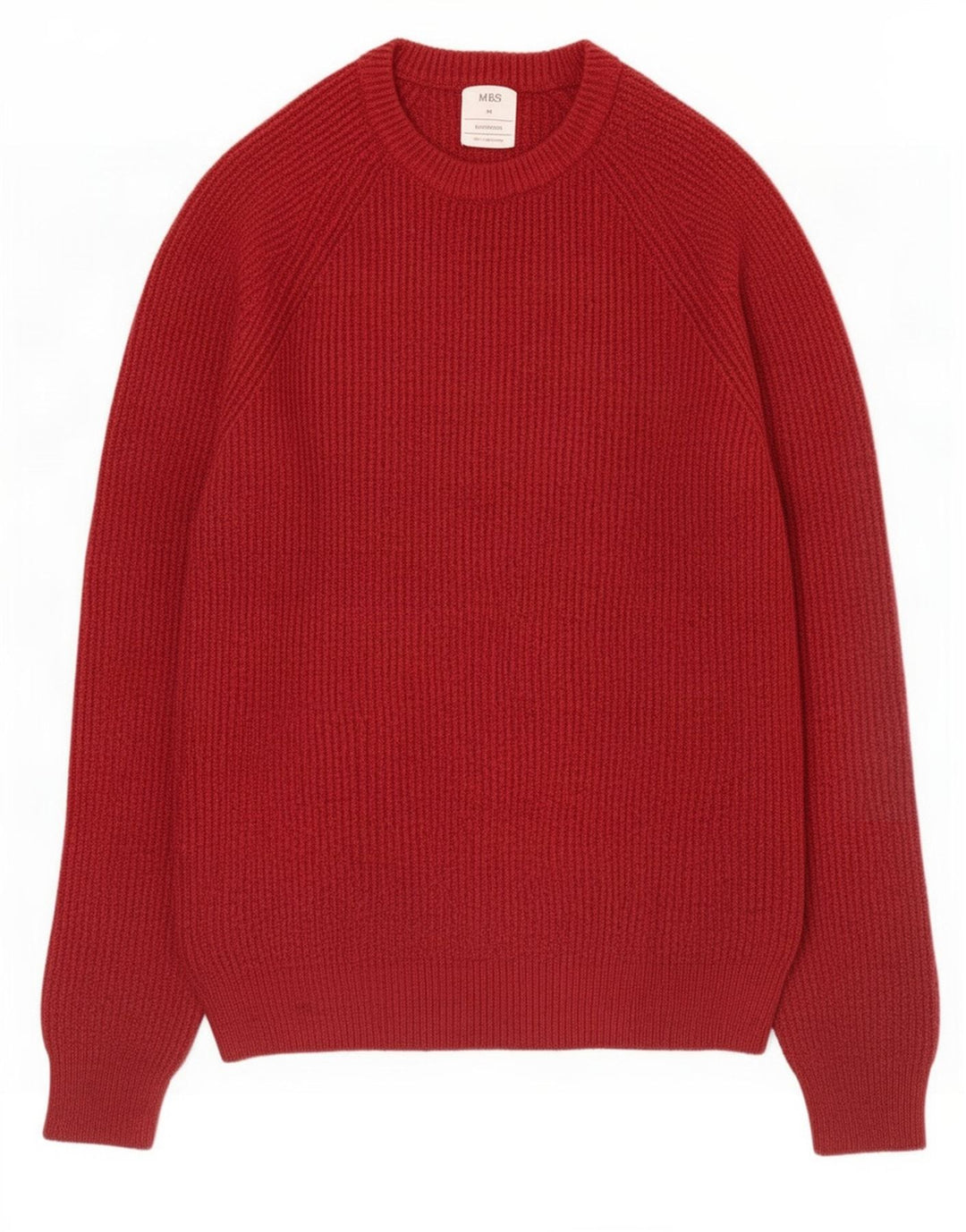 Marks & Spencer Herre sweater med rund hals, medium rød polyamid